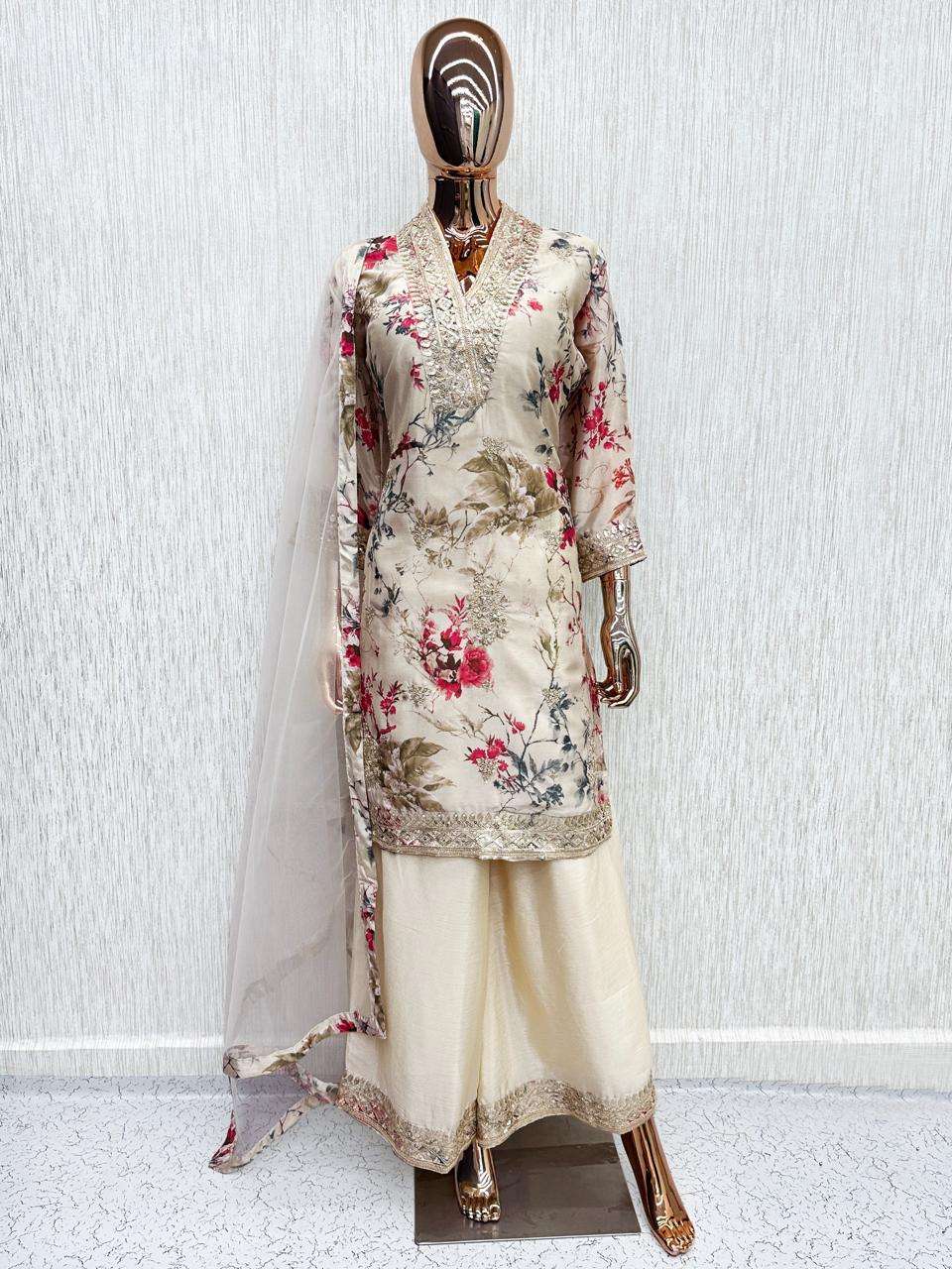 MELODY 1143 TO 1146 CHINON EMBROIDERY WORK PALAZZO TYPE SUIT THIS FESTIVAL TREND ONLINE